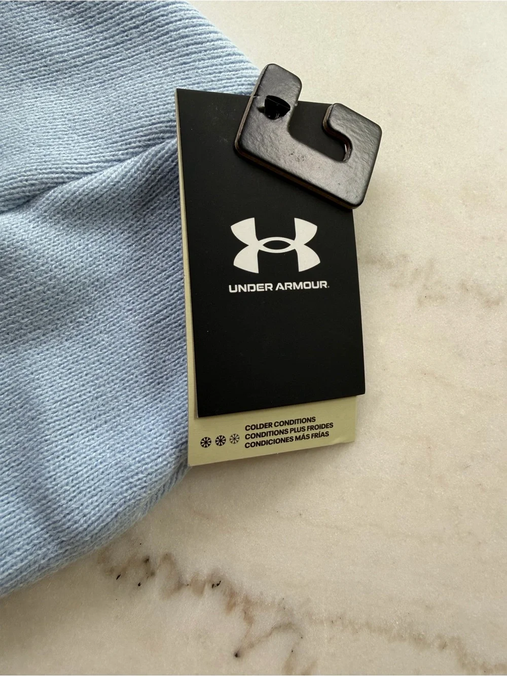 Under Armour Light Blue Cuffed Beanie with Logo Patch NWT